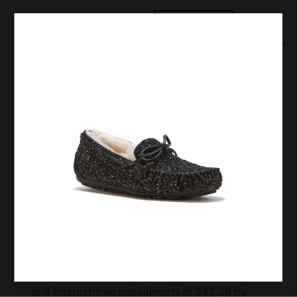 Australia Luxe Collective Black Space Dust Moccasins 7 NIB $185